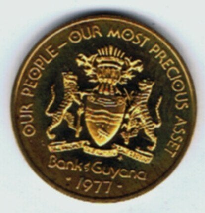 23-1454 Guyana 1 cent 1977, Ophalen of Verzenden, Zuid-Amerika, Losse munt