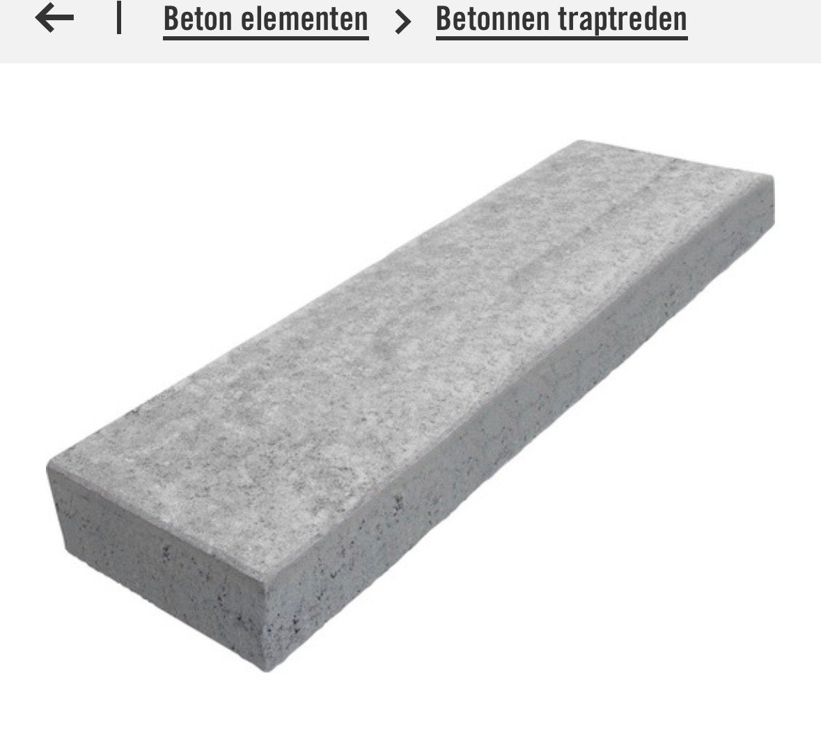 4 Betonnen traptreden - 125x35x15 cm, Overige typen, Nieuw, Ophalen of Verzenden, Minder dan 5 m²