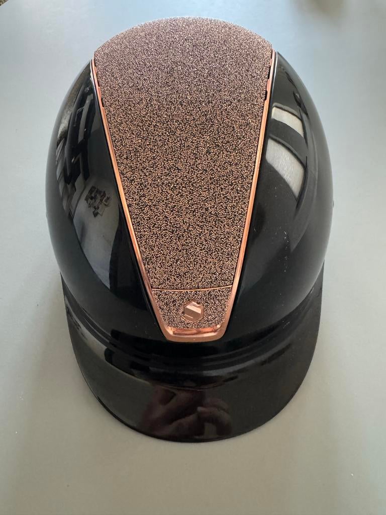 Prachtige Samshield, rose swarovski, glossy black, Dieren en Toebehoren, Ophalen of Verzenden, Zo goed als nieuw, Cap, Kinderen