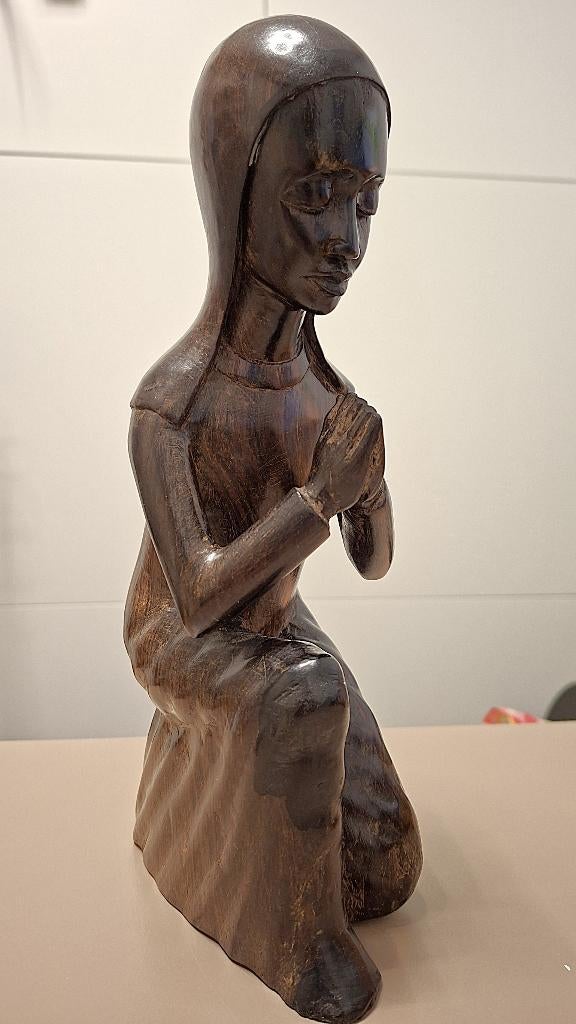 Houtsnijwerk Afrikaanse Madonna, Antiek en Kunst, Ophalen of Verzenden, Handgemaakt, Beeld, Hout