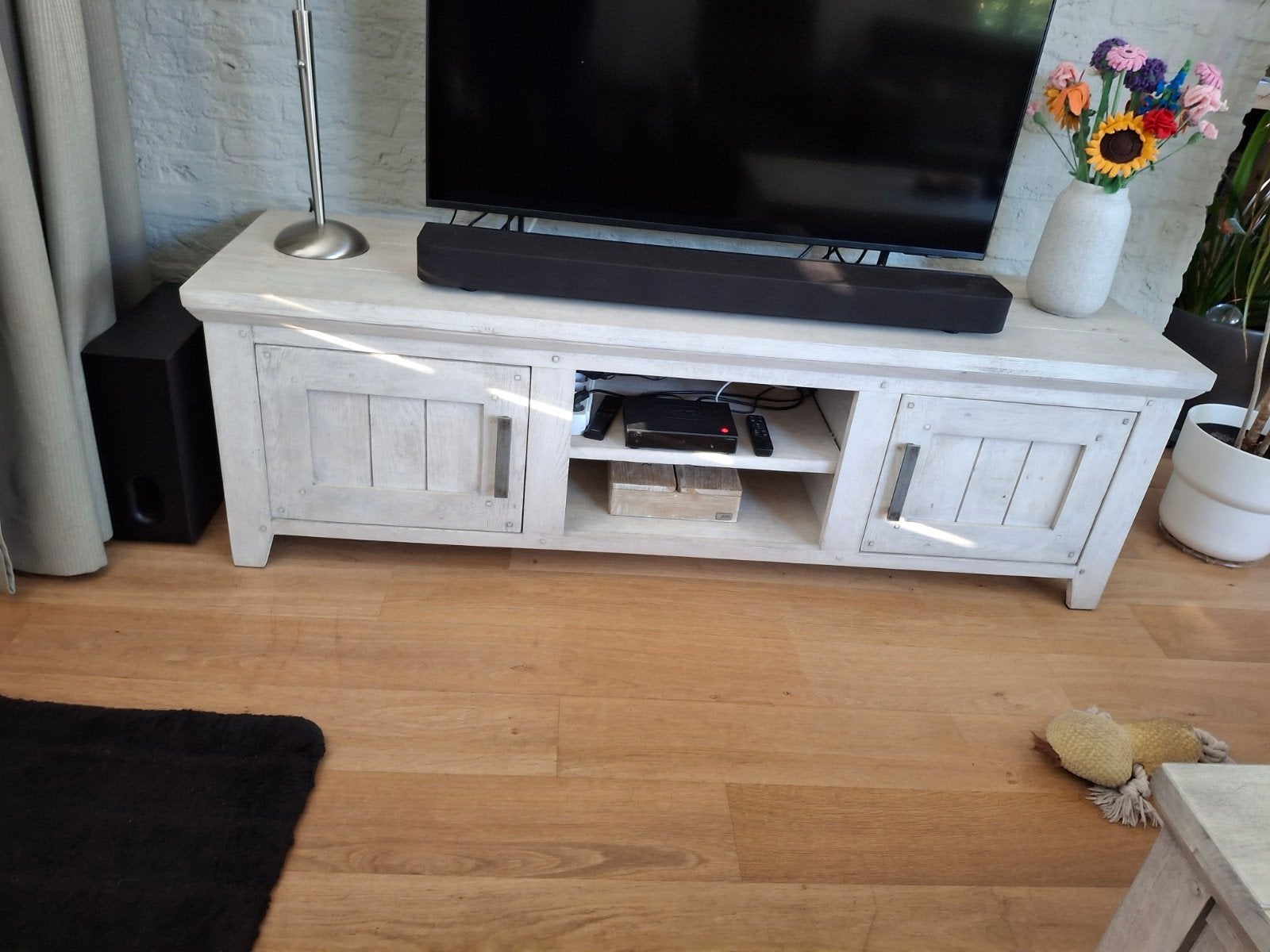 televisiekadt Elano white ice, Ophalen, 100 tot 150 cm, Eikenhout, Minder dan 100 cm