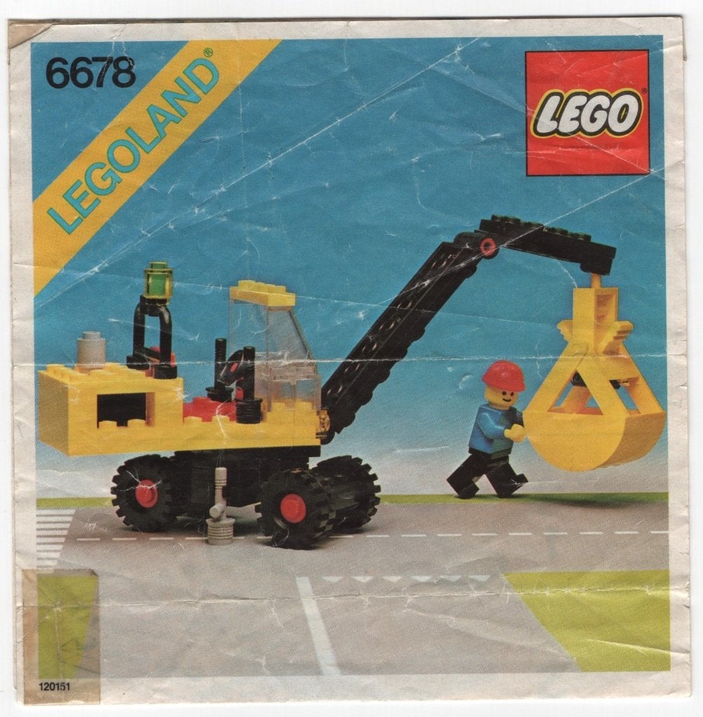 lego 6678-1 lego city classic city pneumatische kraan (1980), Kinderen en Baby's, Speelgoed | Duplo en Lego, Compleet, Gebruikt