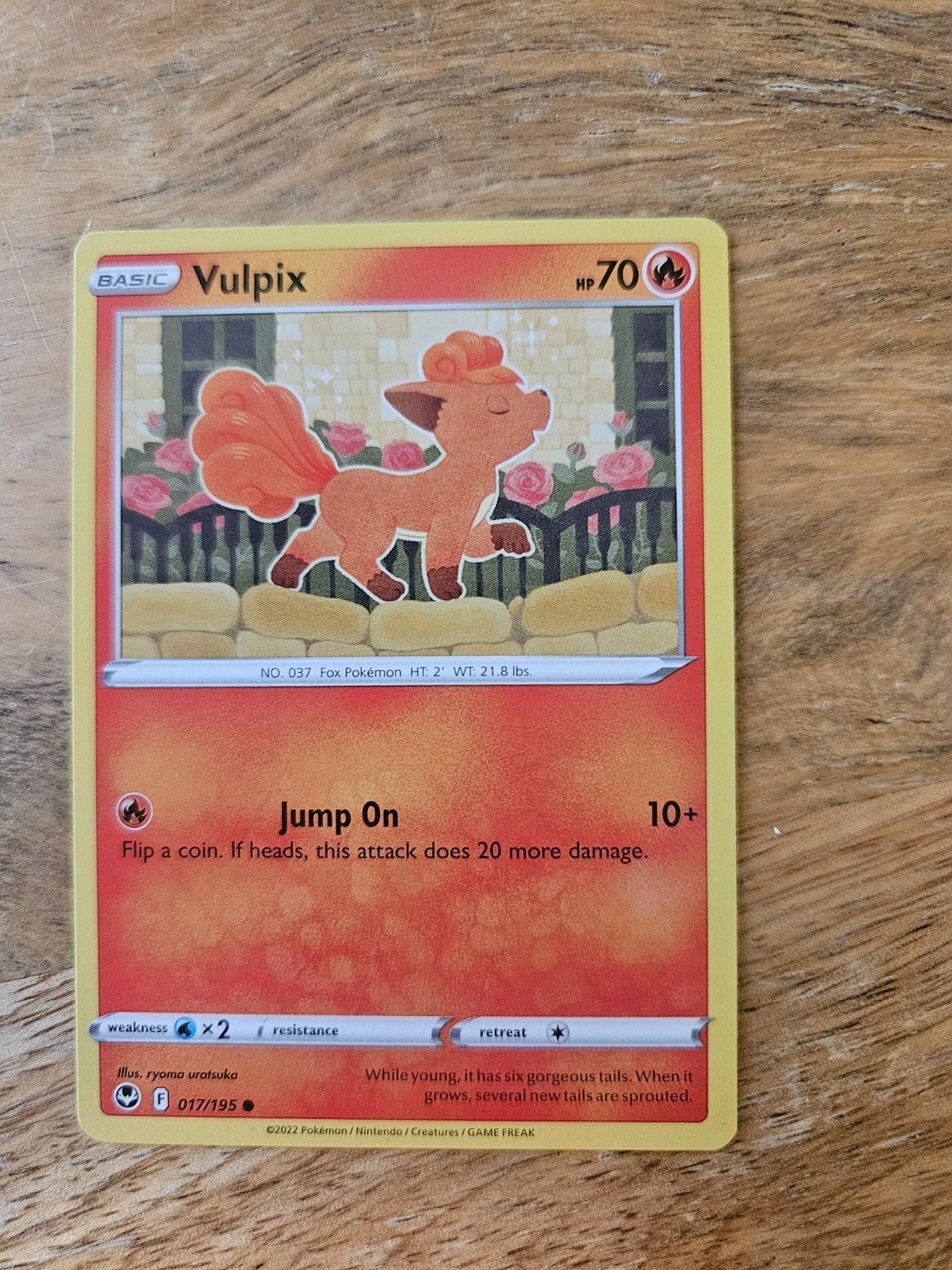 Pokémon Kaart Vulpix 017/195 (Basic, HP70), Ophalen of Verzenden, Zo goed als nieuw, Losse kaart