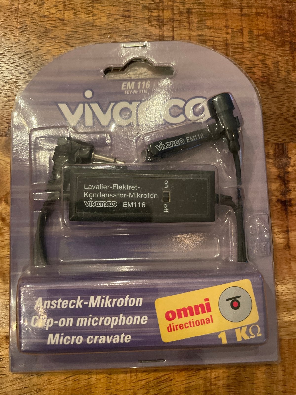 Vivanco EM 116 Lavalier Clip-on Microfoon Omnidirectioneel, Ophalen of Verzenden, Nieuw, Overige typen