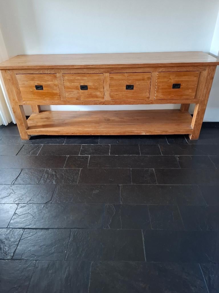 Site table , teak hout, Ophalen, Gebruikt, 200 cm of meer, Rechthoekig