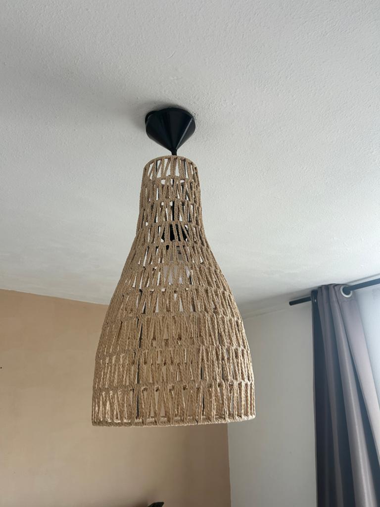 Hanglamp van touw - Bohemian stijl, Huis en Inrichting, Ophalen, Zo goed als nieuw, Overige materialen, 50 tot 75 cm