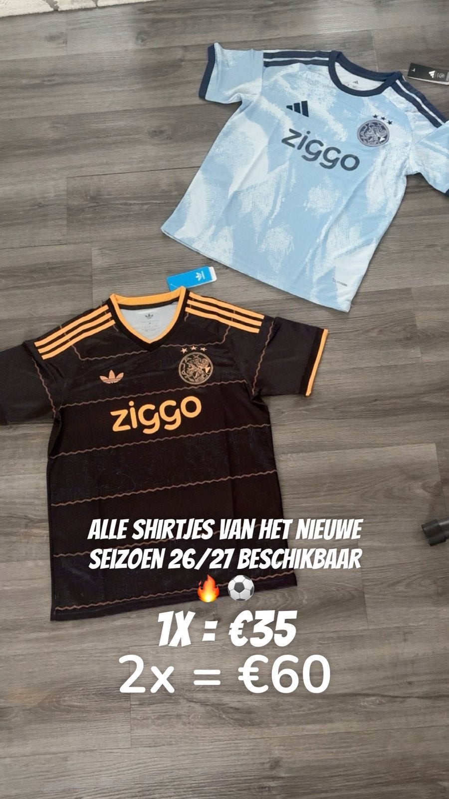 Alle shirtjes van het voetbal seizoen 26/27, Sport en Fitness, Voetbal, Maat XS of kleiner, Ophalen, Zo goed als nieuw, Bal