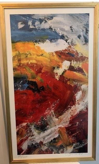 prachtige litho print van Jan Cremer, Gobi II uit 1988., Antiek en Kunst, Ophalen of Verzenden
