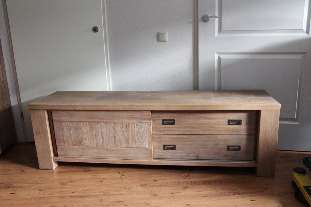 TV-meubel Henders en Hazel echt hout 1700 mm breed, Ophalen, Gebruikt, 150 tot 200 cm, Eikenhout