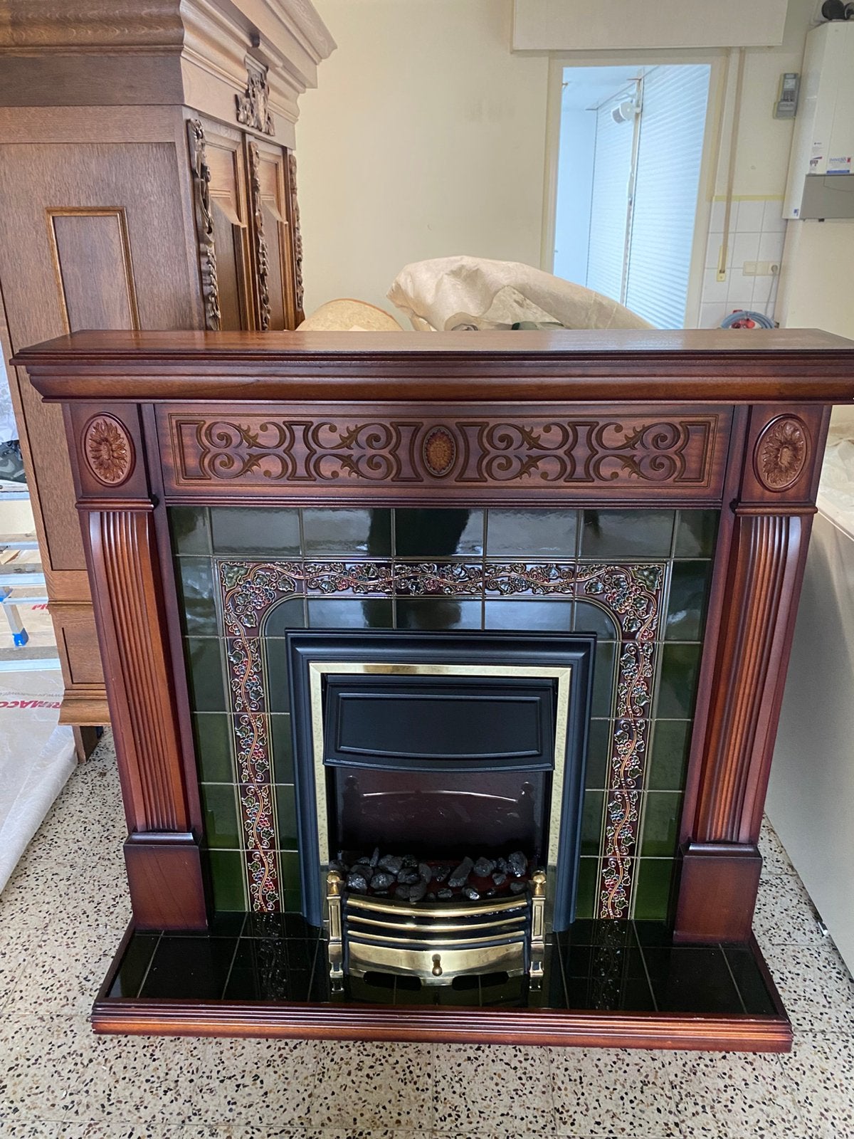 Elektrische klassieke haard., Huis en Inrichting, Ophalen, Zo goed als nieuw, Vrijstaande haard, Elektrische haard