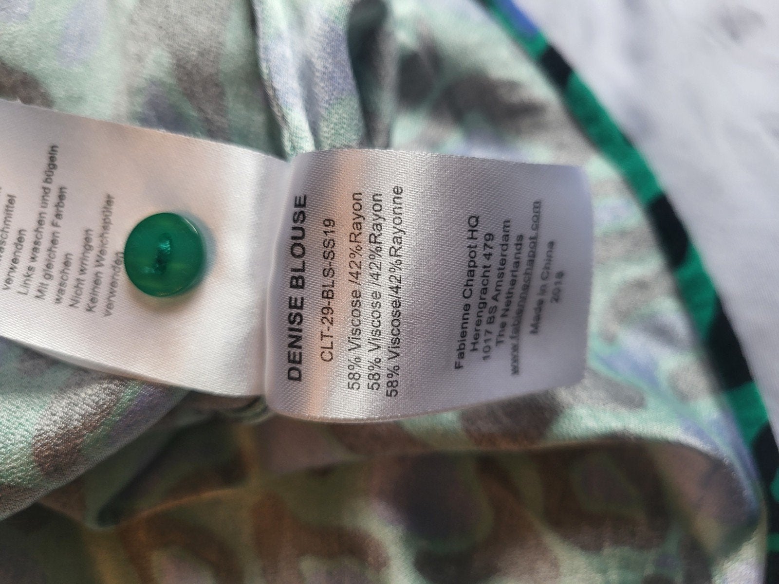 Fabienne Chapot Denise Blouse - Groen/Paars Luipaardprint, Ophalen of Verzenden, Zo goed als nieuw, Fabienne Chapot, Maat 36 (S)