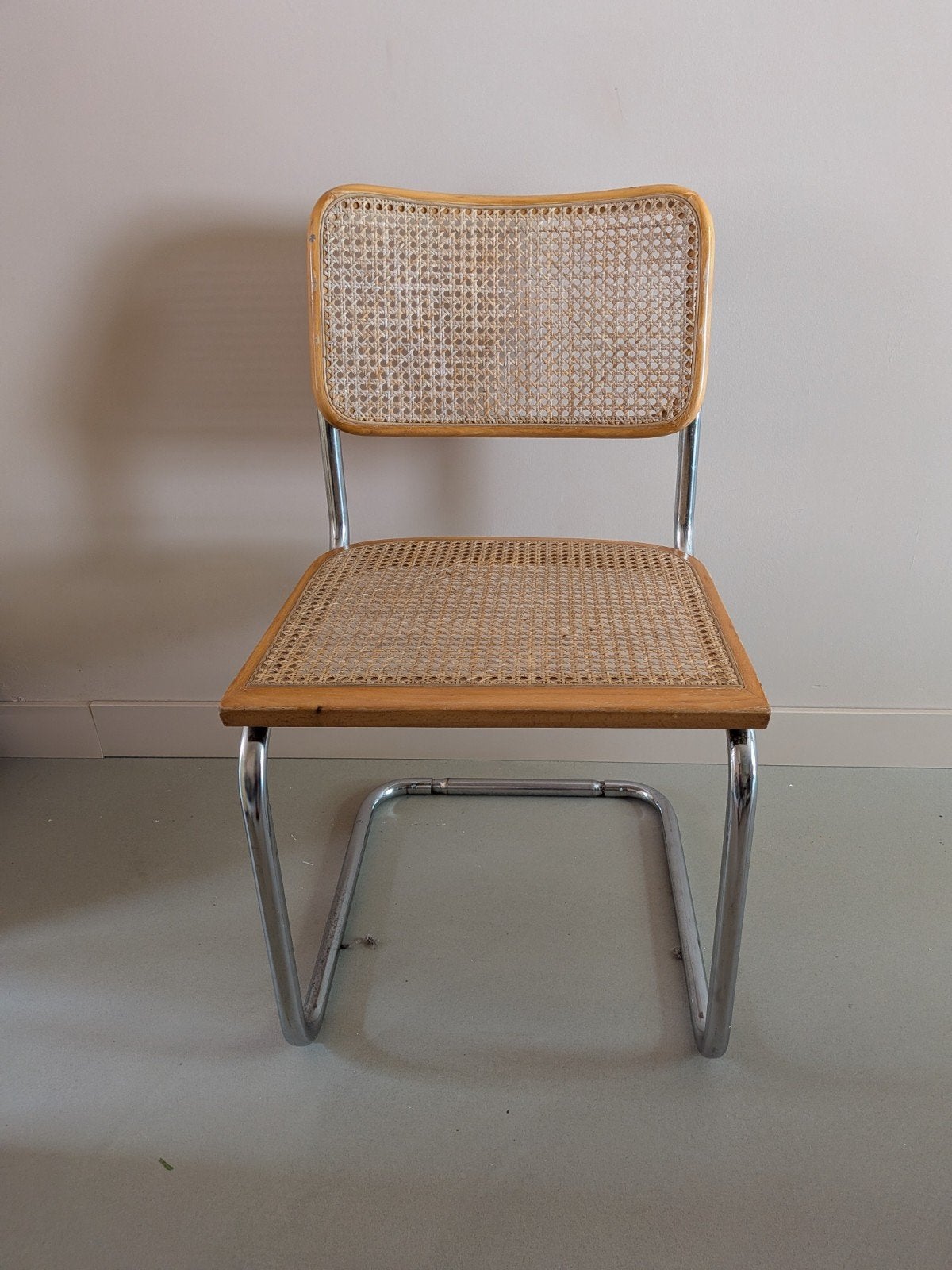 Rotan/chroom eetkamerstoel, Ophalen, Gebruikt, Overige kleuren, Metaal