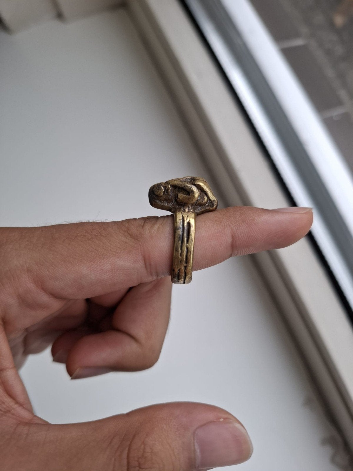 Antieke Thaise magische ring, Ritueel object, Goud, Handgemaakt, Ophalen of Verzenden