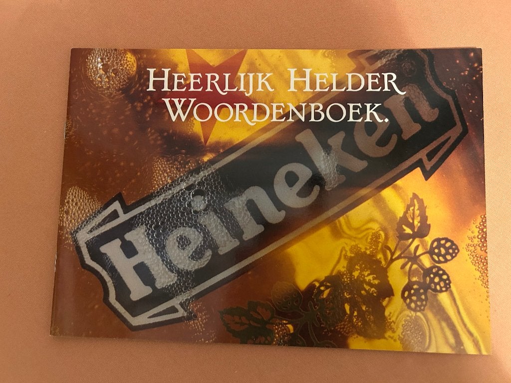 Heineken woordenboek met viltjes, Ophalen, Nieuw, Reclamebord, Plaat of Schild, Heineken