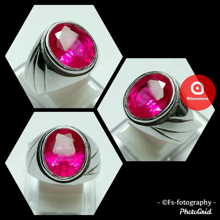 Elegante ring met schitterende Achat Merah Delima CAS04, Overige materialen, 20 of groter, Verzenden, Heer