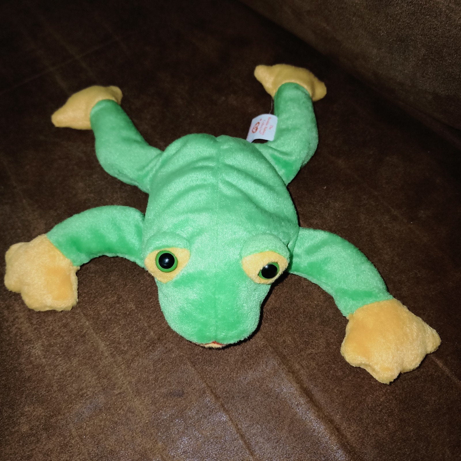 Vintage Ty beanie babies collectie groengele kikker, smoochy, Kikker, Groen, Overige karakters, Ophalen of Verzenden