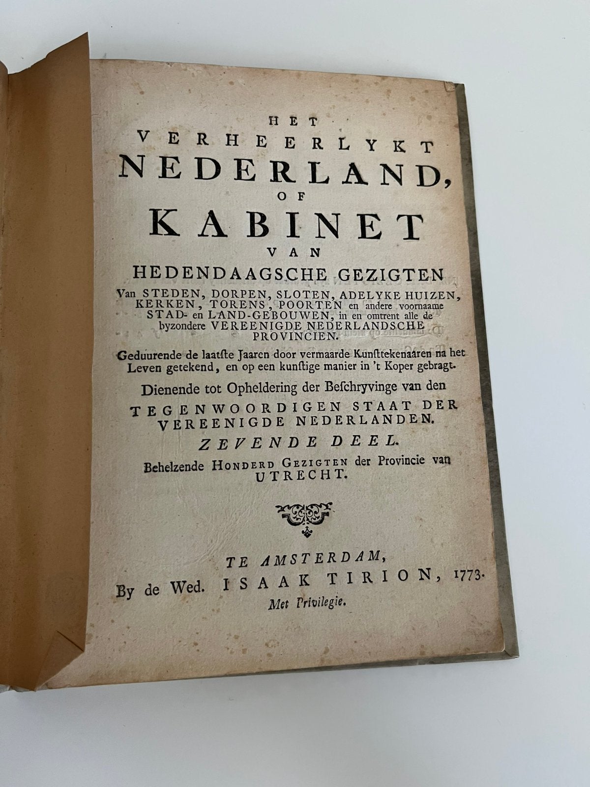 1773 | Boek met gravures Utrecht | Spilman De Beyer, Antiek en Kunst, Antiek | Boeken en Bijbels, Ophalen of Verzenden