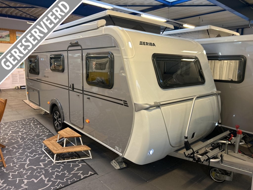 ERIBA Feeling 442 | LENGTEBEDDEN | LUIFEL | FIETSENDRAGER, Caravans en Kamperen, Caravans, Bedrijf, 5 tot 6 meter, Eriba, Tot en met 4