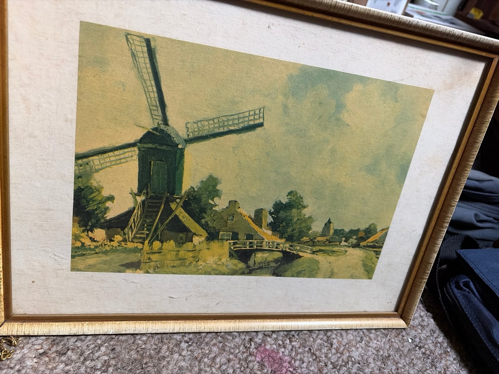 Oud Hollandse Molen Landschap Schilderij Ingelijst, Ophalen, Landschap, Klassiek, Print