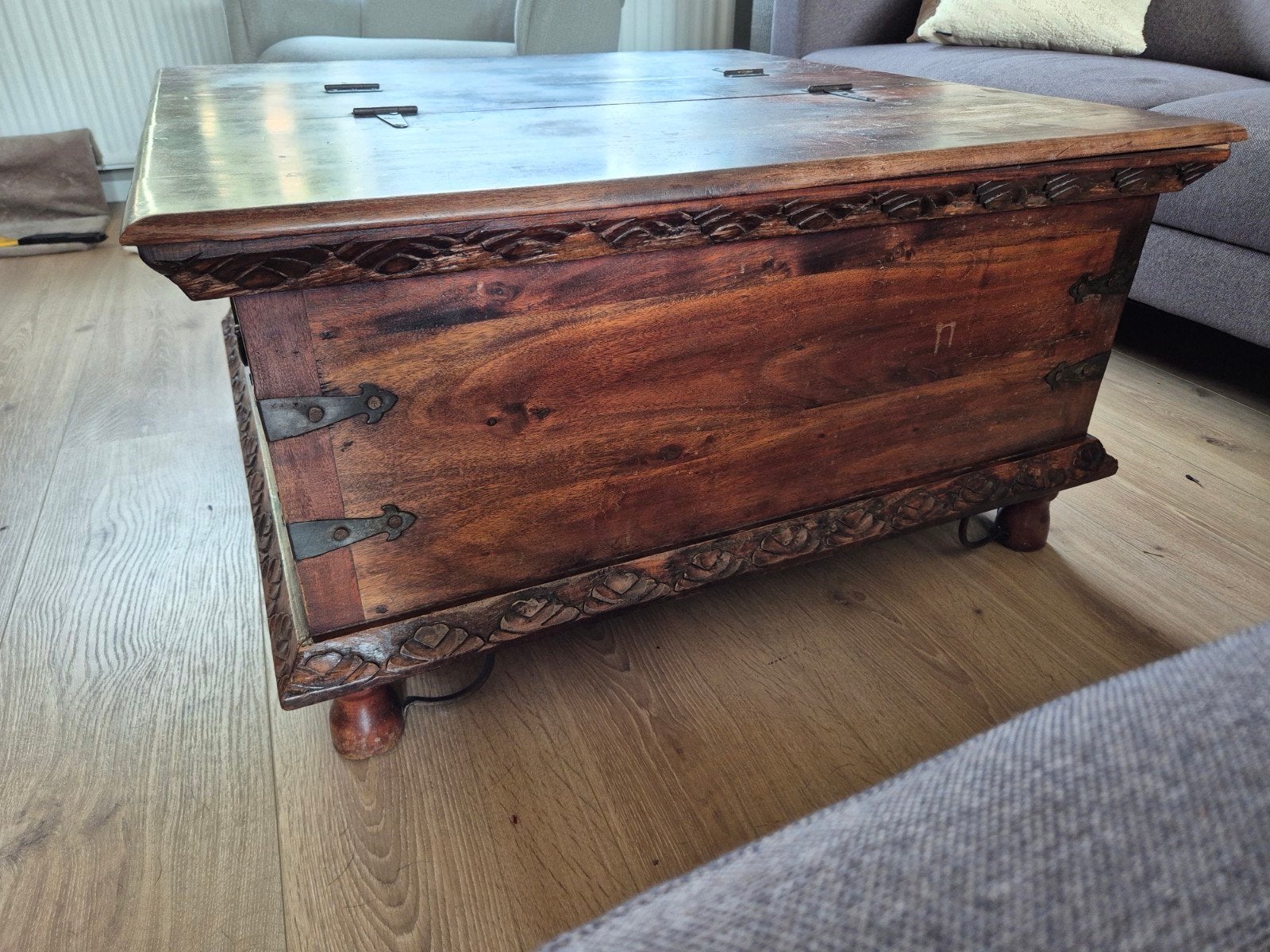 Zware houten koloniale kist/tafel, Ophalen, Gebruikt, 50 tot 100 cm, 50 tot 100 cm