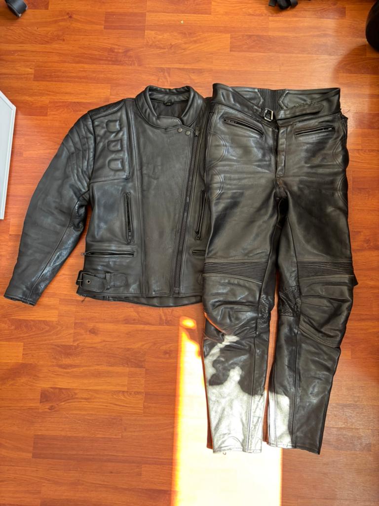 Leren motor jas en broek, Motoren, Kleding | Motorkleding, Ophalen of Verzenden, Tweedehands, Heren, Combipak