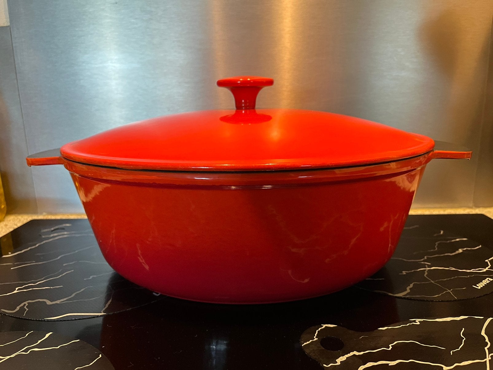 Gietijzeren Franse ovale braadpan, Ophalen of Verzenden, Gebruikt, Gietijzer, Koekenpan of Braadpan