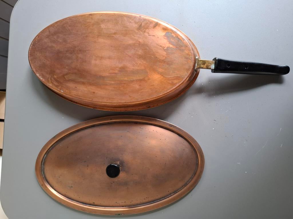 Koperen vispan, Ophalen of Verzenden, Zo goed als nieuw, Overige materialen, Koekenpan of Braadpan