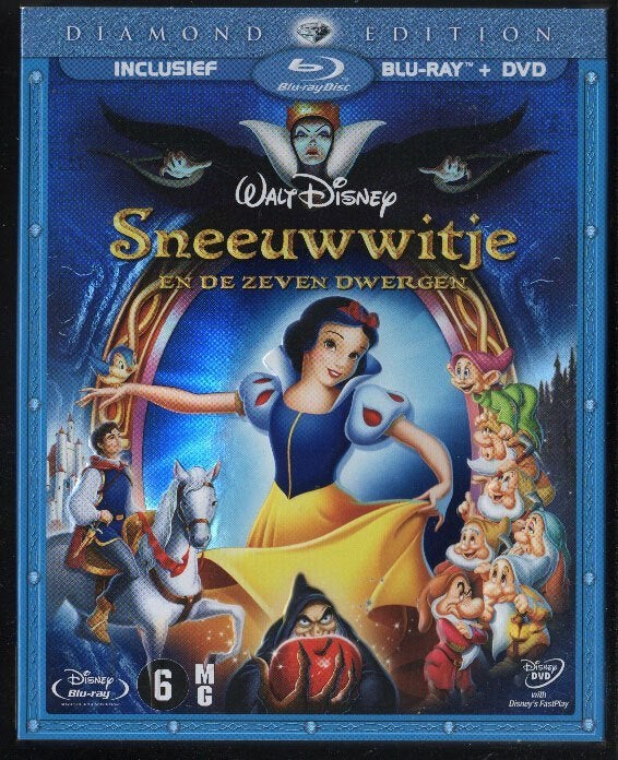 Sneeuwwitje en de Zeven Dwergen+DVD DISNEY SLIPCOVER NLau+su, Ophalen of Verzenden, Zo goed als nieuw, Tekenfilms en Animatie