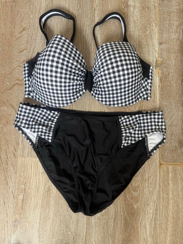 Nieuwe bikini zwart wit geruit 85E / maat 44, Ophalen of Verzenden, Nieuw, Zwart, Bikini