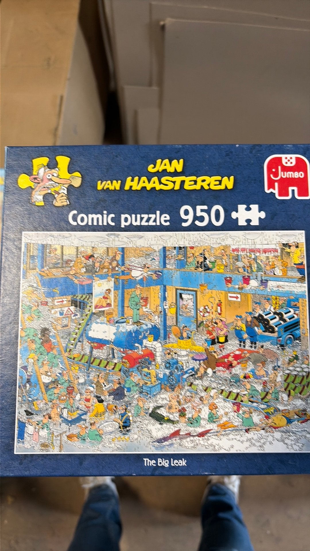 Jan van Haasteren the big leak 950, Hobby en Vrije tijd, Denksport en Puzzels, Ophalen of Verzenden, 500 t/m 1500 stukjes, Zo goed als nieuw