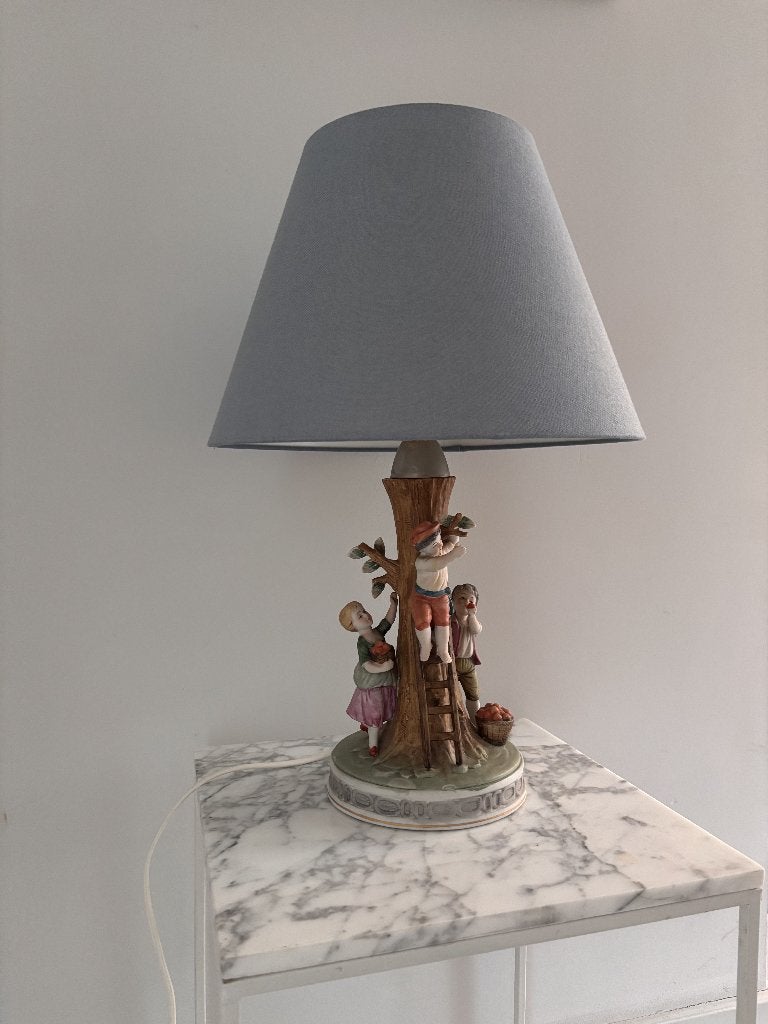 Vintage porseleinen tafellamp kinderen Goebel/Hummel, Ophalen, Overige typen, Overige merken, Vintage