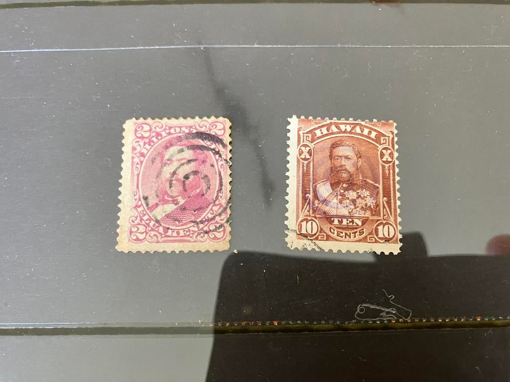 Hawaii 2 losse zegels gebruikt, 2 en 10 Cents, Ophalen of Verzenden, Noord-Amerika