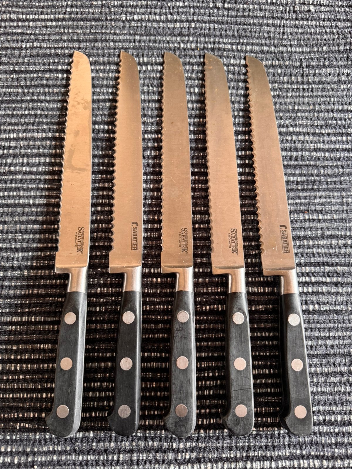 5 Kartelmessen van Sabatier, Ophalen of Verzenden, Gebruikt, Rvs of Chroom, Broodmes
