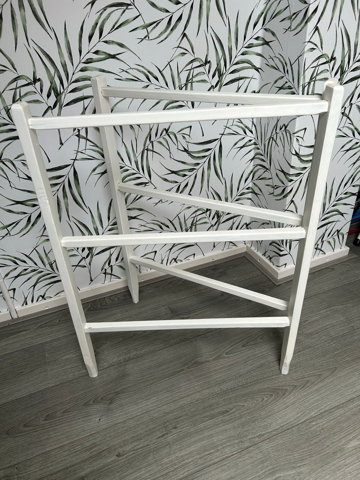 Vintage Wit houten droogrek / handdoekenrek, Antiek en Kunst, Ophalen