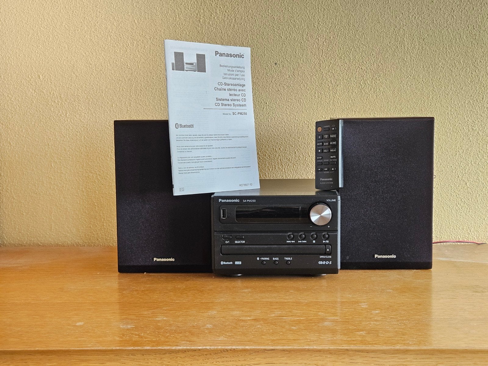 Panasonic SC-PM250 Microset met Bluetooth en CD-speler, Zo goed als nieuw, Microset, Cd-speler, Ophalen