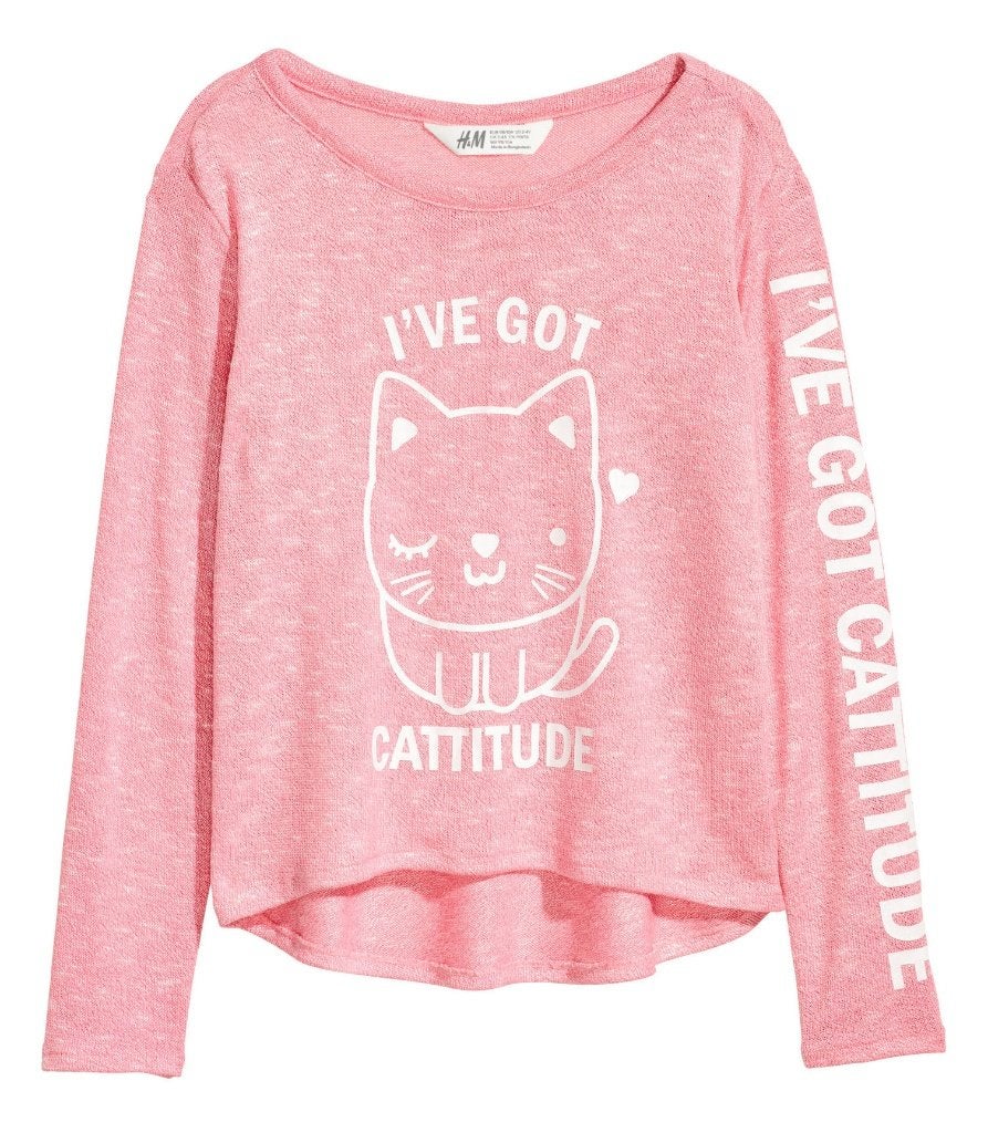 H&M fijngebreide trui Kitten roze gemêleerd maat 158-164, Meisje, Trui of Vest, H&M, Nieuw