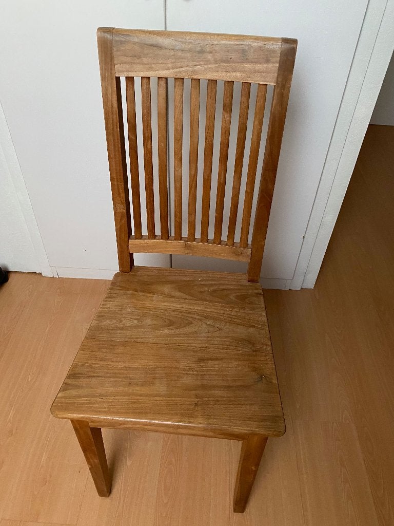 Eetkamerstoel (teak), Ophalen, Gebruikt, Bruin, Eén