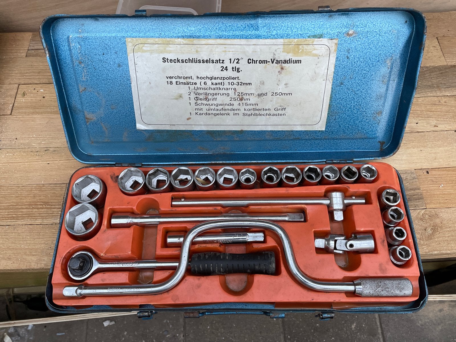 Steeksleutelset 1/2" Chrom-Vanadium 24-delig, Ophalen, Gebruikt, Gereedschapsset, Overige merken