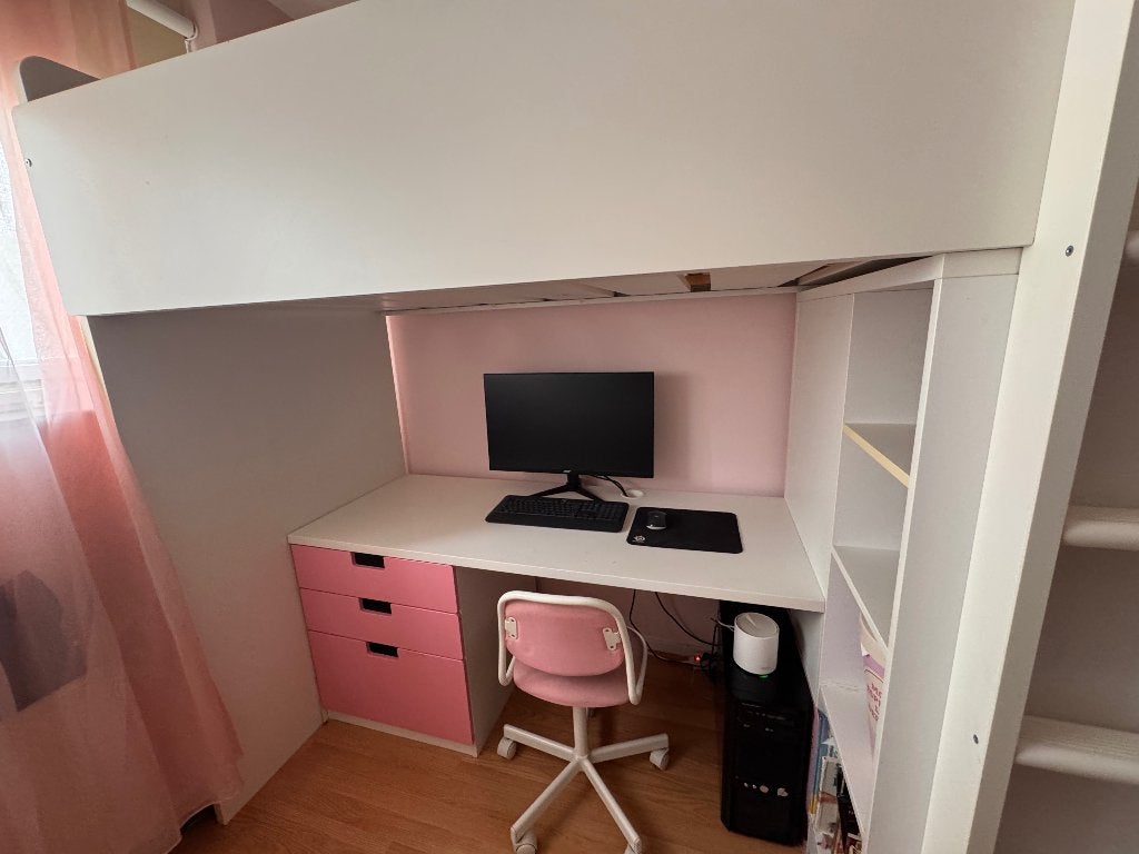 IKEA SMÅSTAD Hoogslaper met bureau en kast, Ophalen, Gebruikt, Hoogslaper