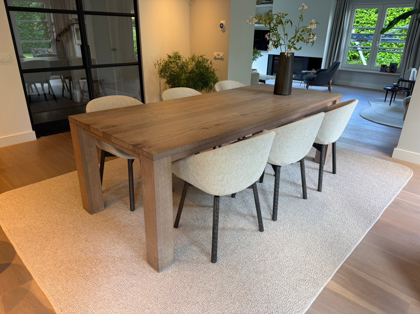 Grote eiken eettafel 240x100 cm, zeer goede staat, 100 tot 150 cm, Eikenhout, 200 cm of meer, Ophalen of Verzenden