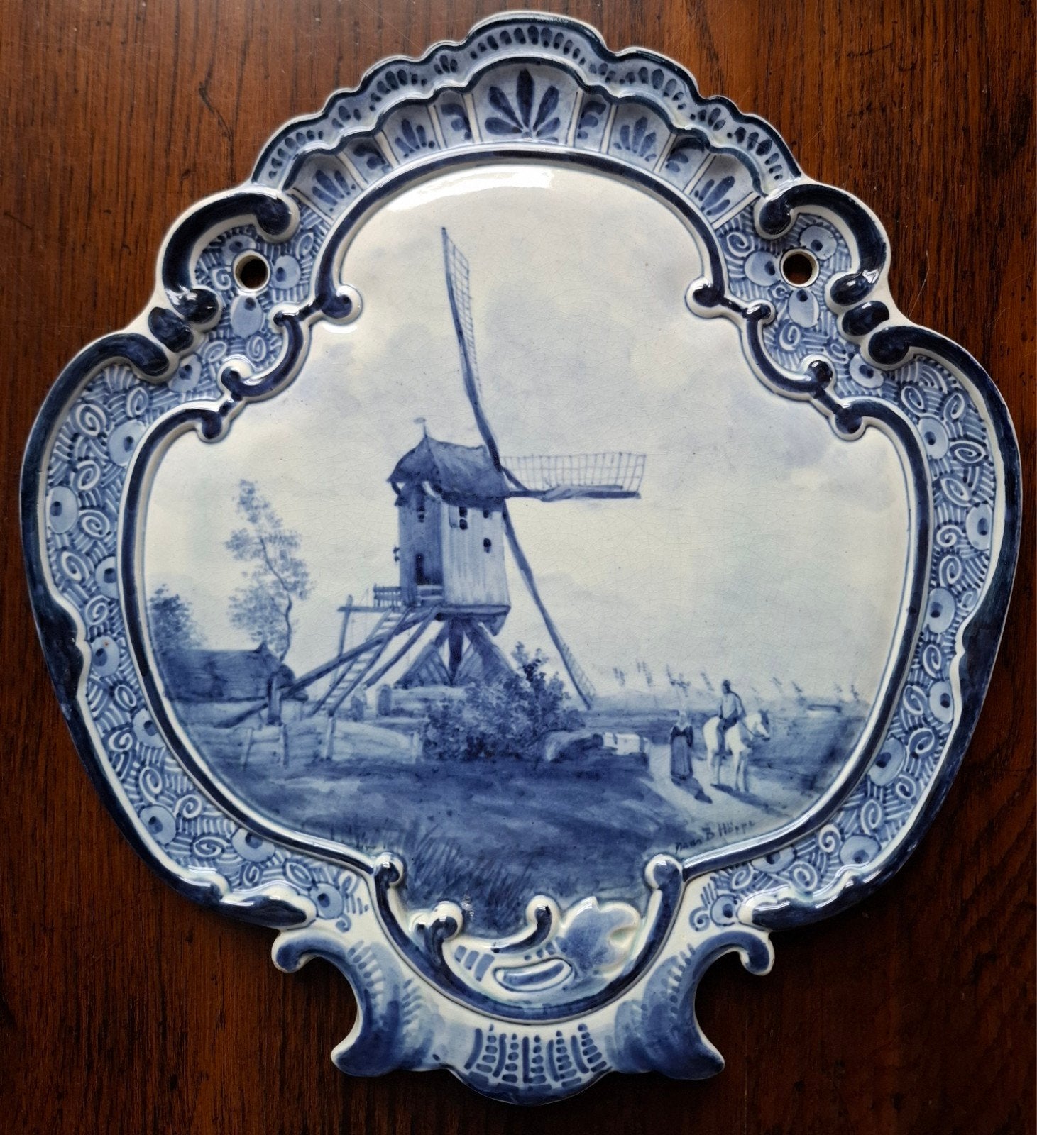 Antieke plaquette, Porceleyne Fles Delft, Antiek en Kunst, Ophalen of Verzenden