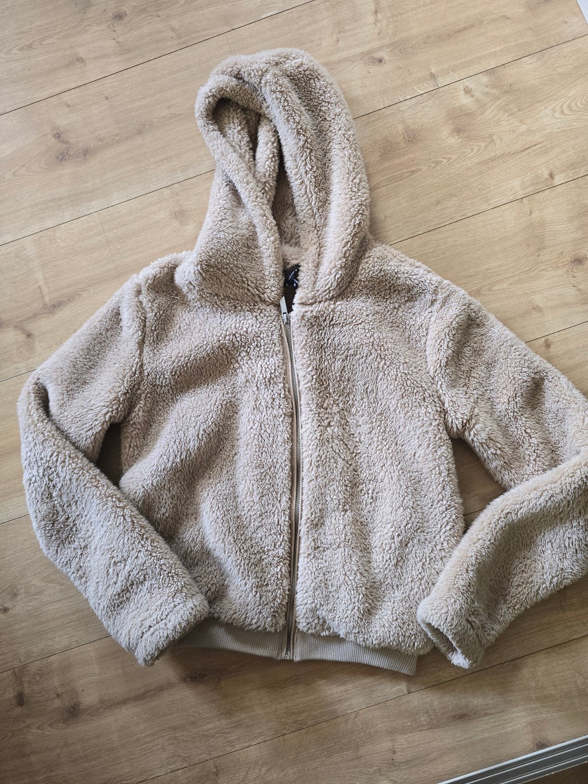 Only teddy jasje met capuchon - Zo goed als nieuw, Only, Beige, Ophalen of Verzenden, Zo goed als nieuw