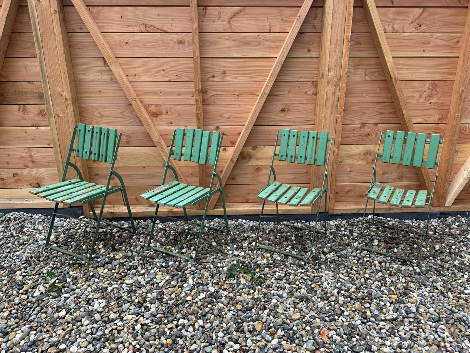 4 bistro stoelen frans brocante fraai set, Antiek en Kunst, Ophalen