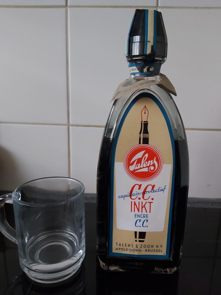 Vintage Talens C.C. 1L Inktfles - Zeldzaam Verzamelobject, Ophalen of Verzenden