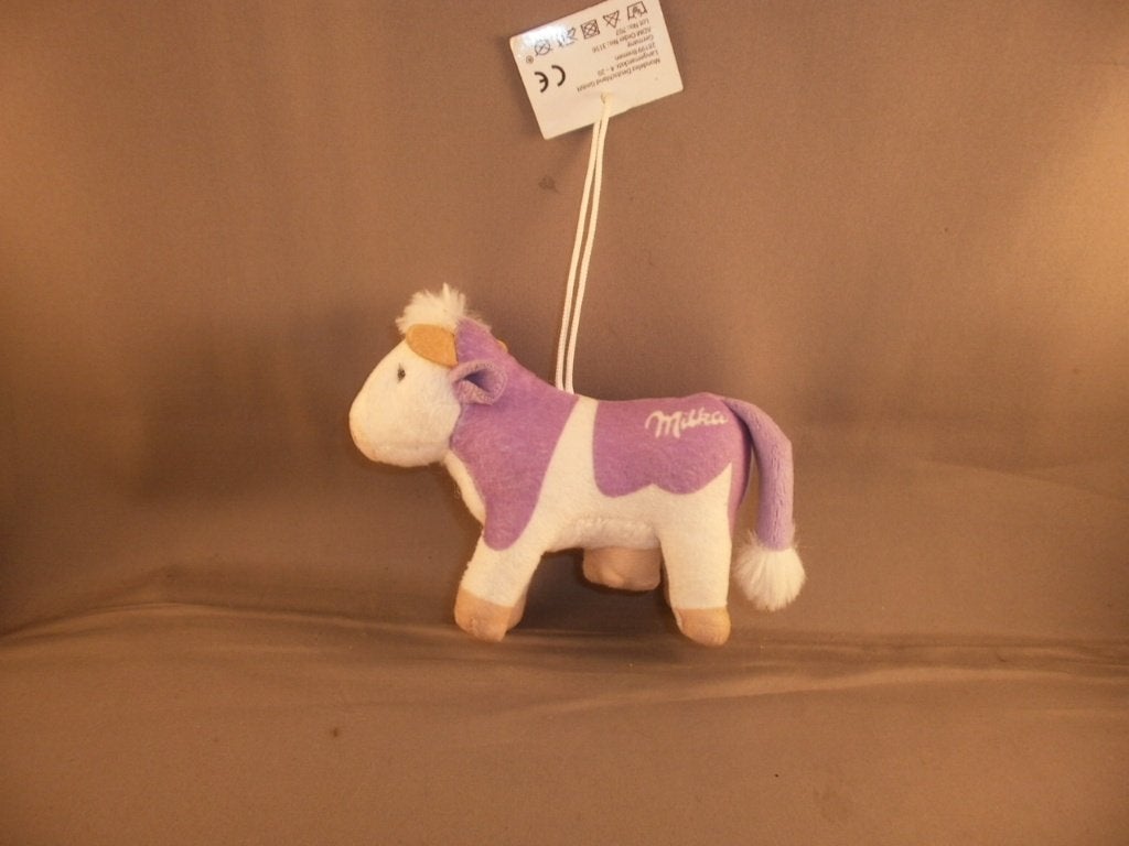 Milka koe paars wit velours bruine hoeven/hoorns roze uiers, Kinderen en Baby's, Speelgoed | Knuffels en Pluche, Paars, Nieuw