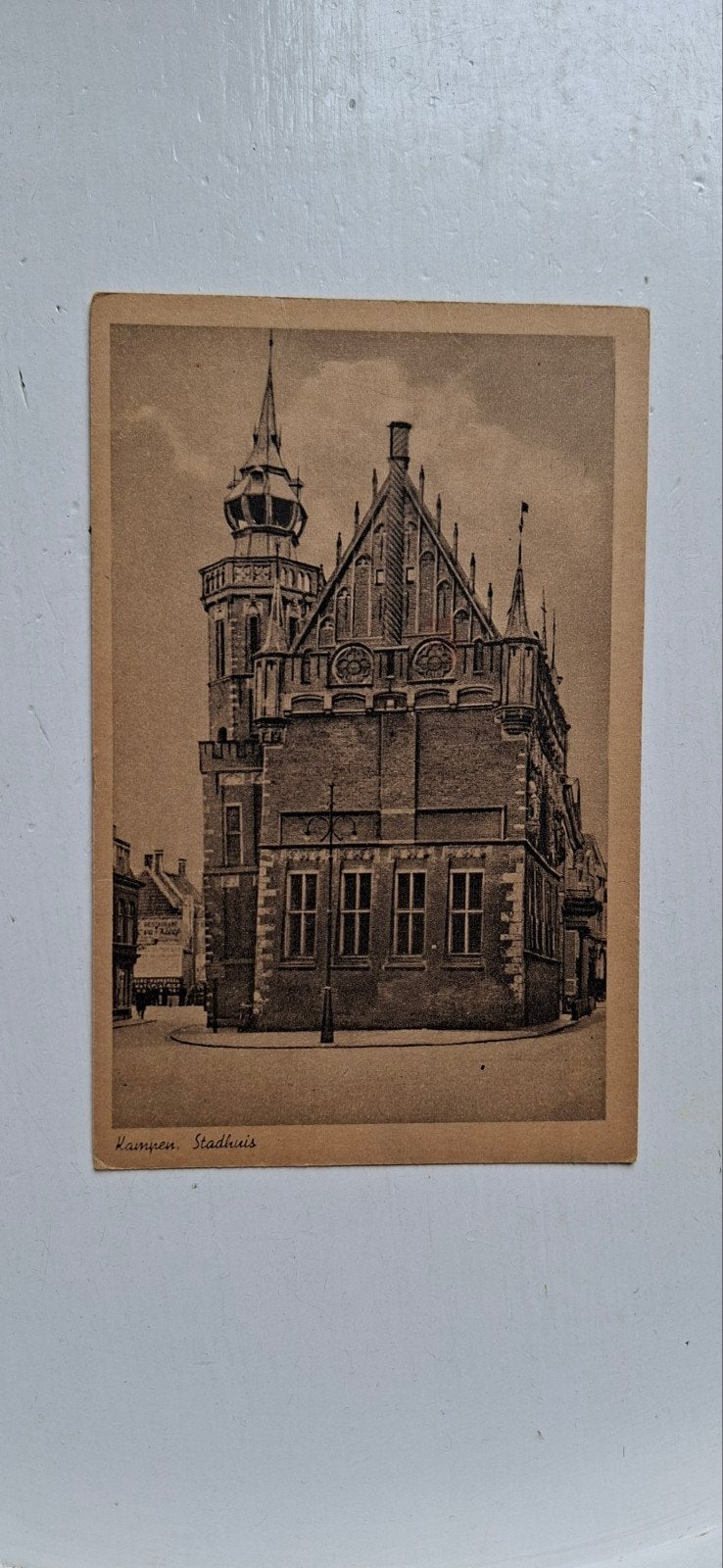 Oude ansichtkaart Kampen Stadhuis 1953, Ophalen of Verzenden