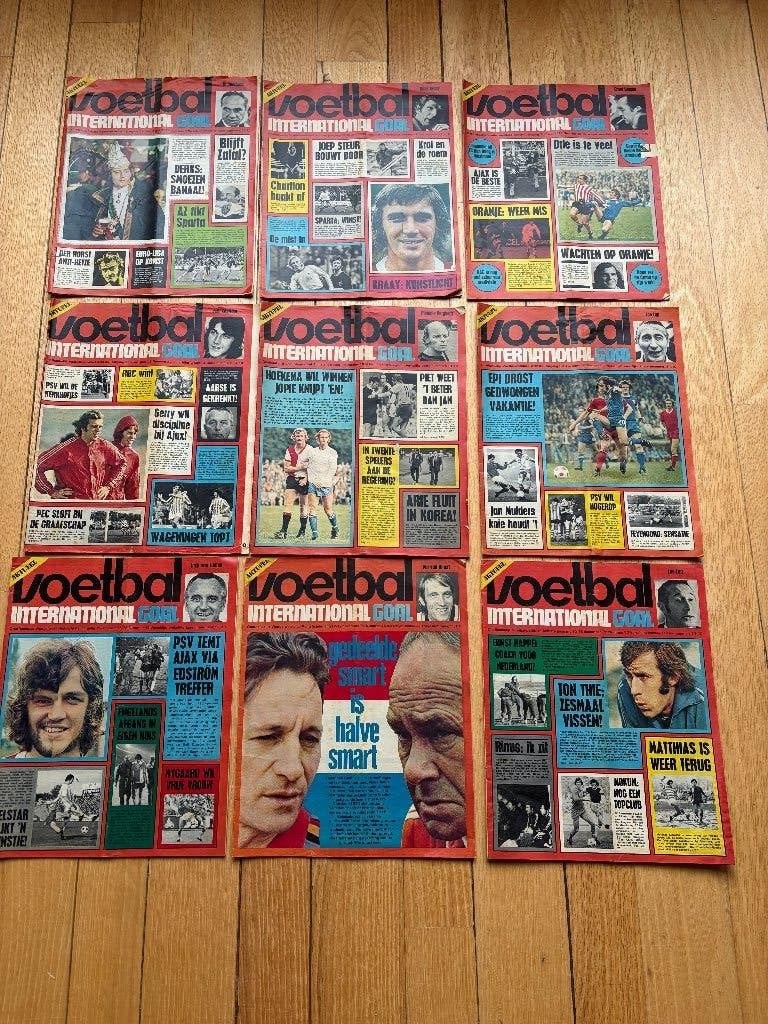 Vintage 24 Voetbal International Goal Voetbal International, Verzamelen, Ophalen of Verzenden, 1960 tot 1980, Nederland, Tijdschrift