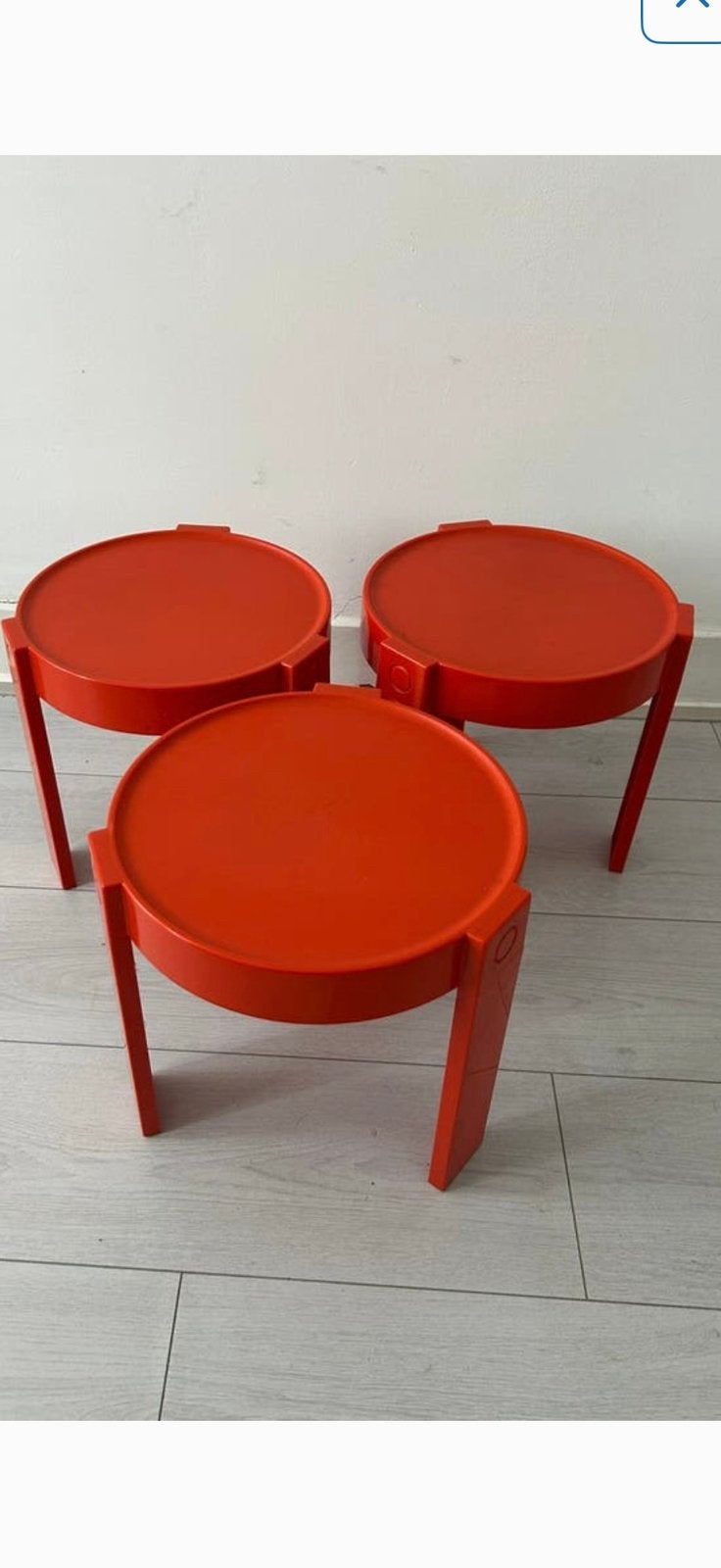 Space ace vintage bijzettafels, Ophalen, Minder dan 45 cm, Minder dan 55 cm, Rond