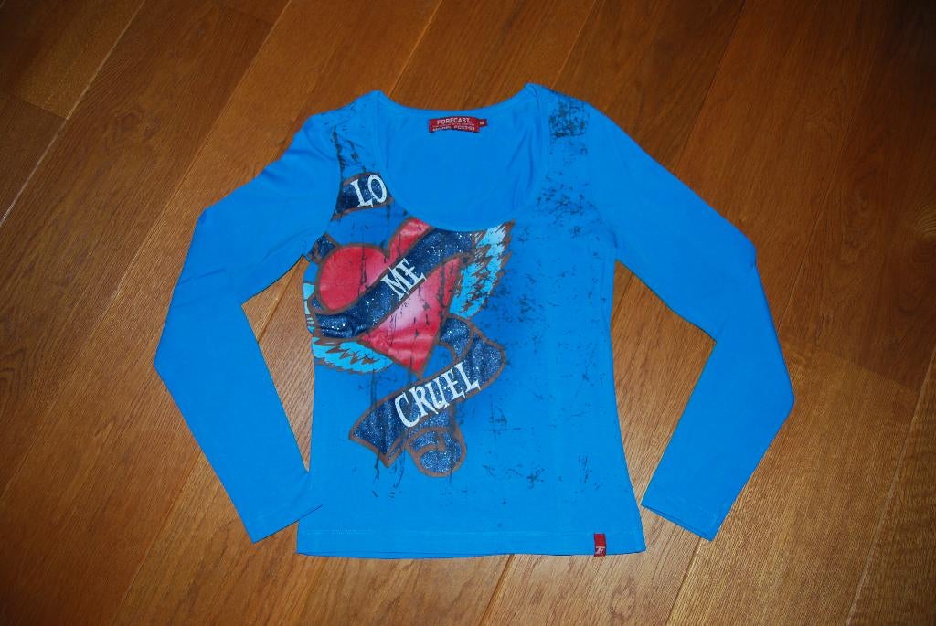 Blauw shirt, maat M, Forecast, Maat 38/40 (M), Blauw, Forecast, Ophalen of Verzenden