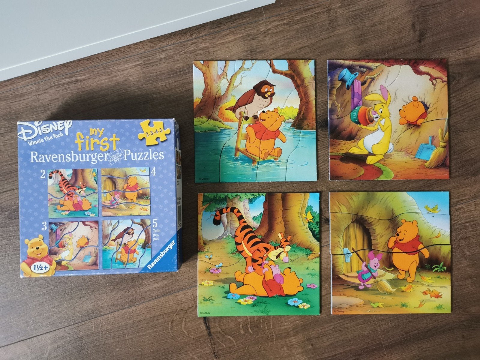 Disney Winnie the Pooh - 4 puzzels - 1,5 jaar, Ophalen of Verzenden, Minder dan 10 stukjes, 6 maanden tot 2 jaar
